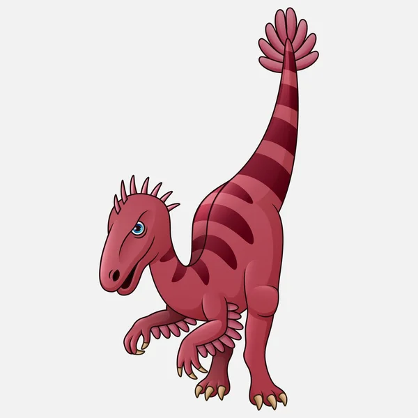 Cartoon Velociraptor White Background — Stockový vektor