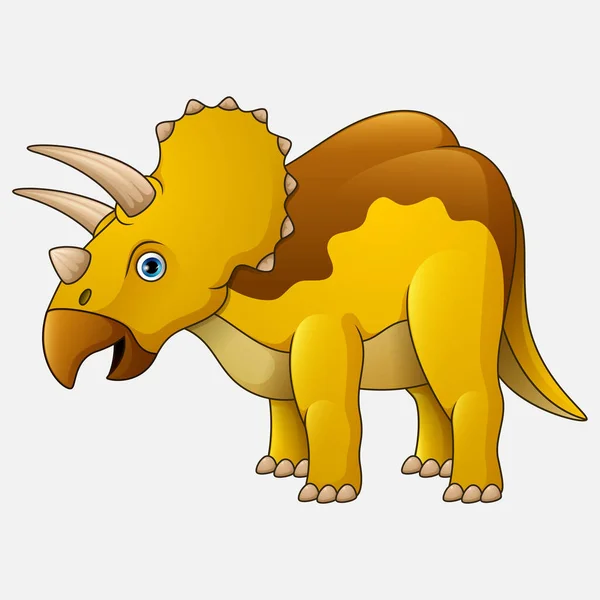 Cartoon Triceratops Białym Tle — Wektor stockowy