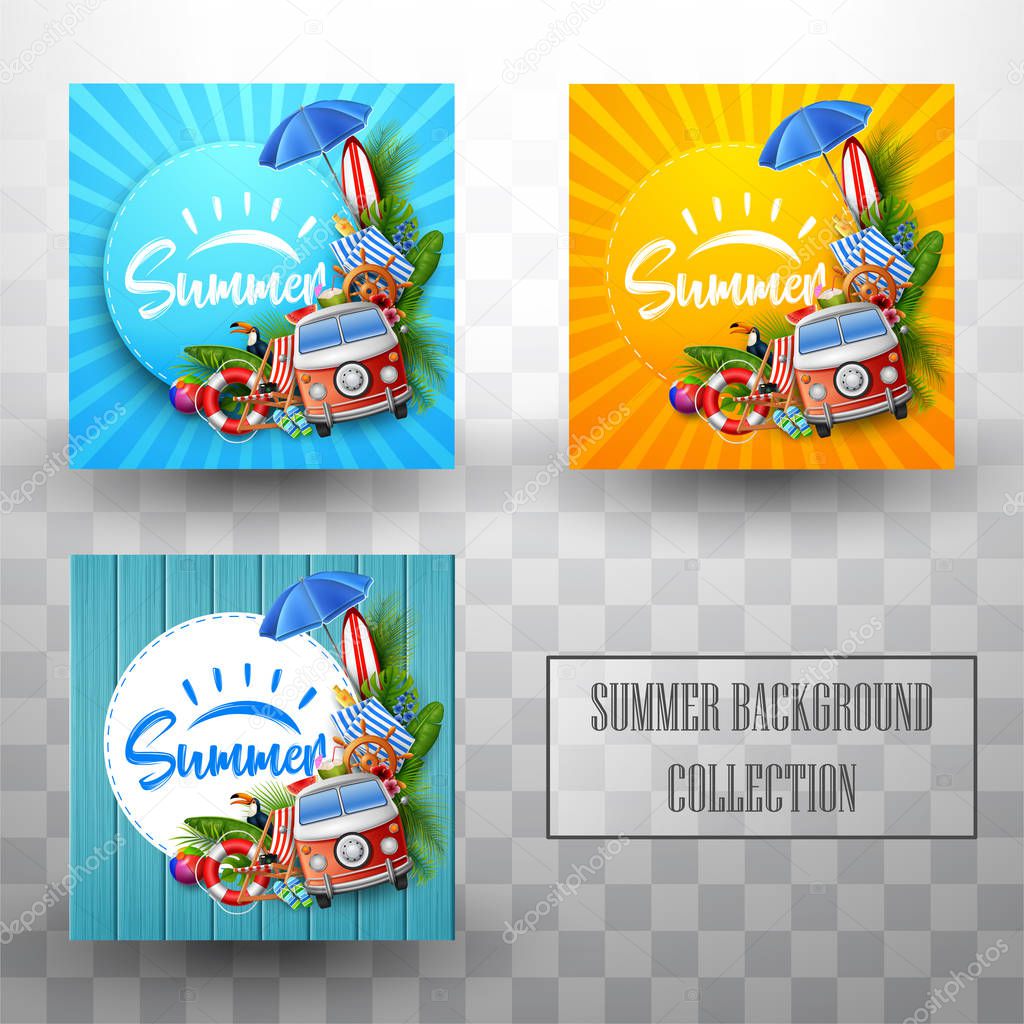 Summer template background collections