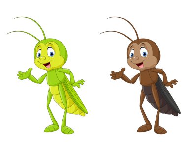 Cartoon cricket presenting illustration collections clipart