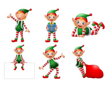 Komik karikatür Elf illüstrasyon koleksiyonları