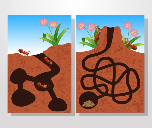 Collections de colonies de fourmis de bande dessinée — Image vectorielle