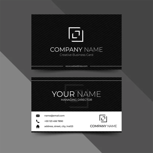 Modern black business card design template, design vector illustration — Stock Vector