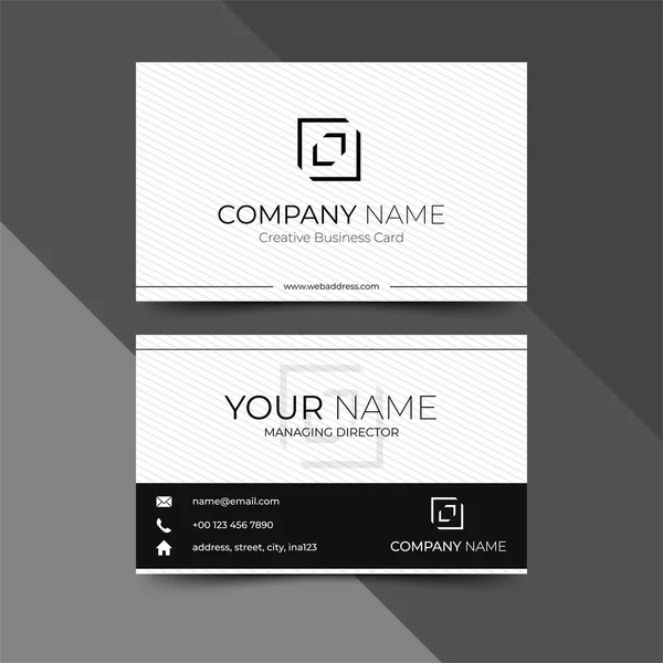 Modern black business card design template, design vector illustration — Stock Vector