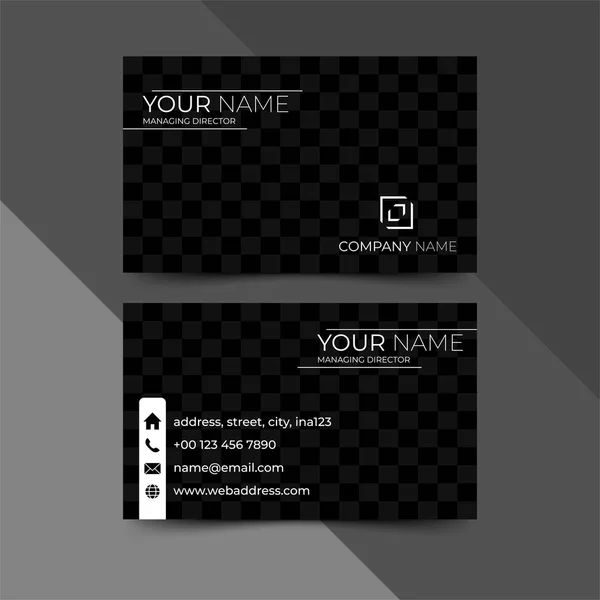 Modern black business card design template, design vector illustration — Stock Vector