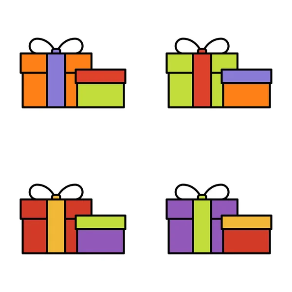 Набір подарункової коробки на білому тлі, Векторні ілюстрації — стоковий вектор