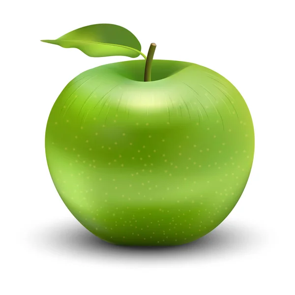 Vektor illustration av grönt äpple — Stock vektor