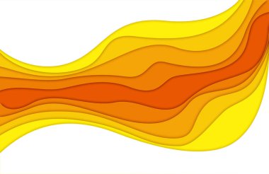 3B soyut arkaplan ve kağıt kesim şekilleri, vektör illüstrasyonu