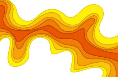3B soyut arkaplan ve kağıt kesim şekilleri, vektör illüstrasyonu
