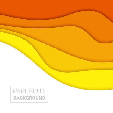 3B soyut arkaplan ve kağıt kesim şekilleri, vektör illüstrasyonu