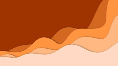 3B soyut arkaplan ve kağıt kesim şekilleri, vektör illüstrasyonu