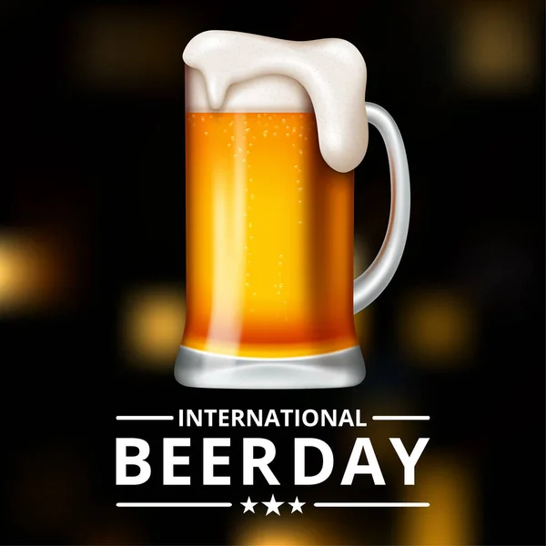 Dia Internacional Cerveja Agosto Saúde Com Canecas Cerveja Clinking Conceitual — Vetor de Stock