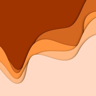 3B soyut arkaplan ve kağıt kesim şekilleri, vektör illüstrasyonu