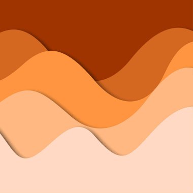 3B soyut arkaplan ve kağıt kesim şekilleri, vektör illüstrasyonu