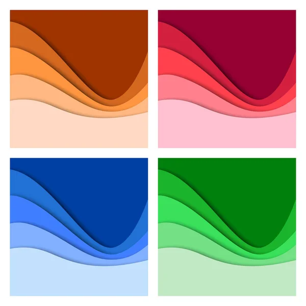 Ensemble Formes Abstraites Papier Découpé Illustration Vectorielle — Image vectorielle