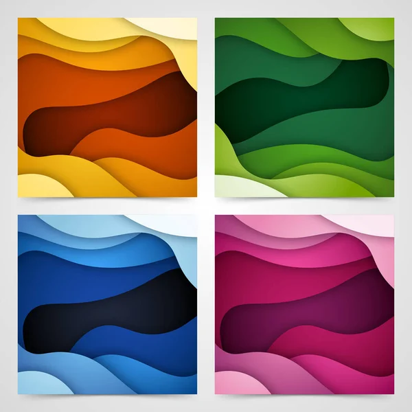 Farbenfroher Flüssiger Und Geometrischer Hintergrund Mit Fließenden Verlaufsformen — Stockvektor