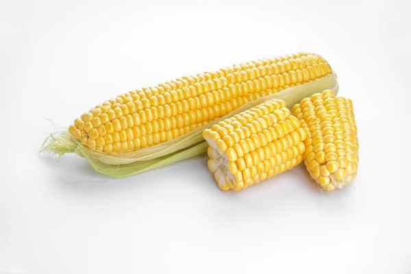 Fresh Ears Corn White Background — Stock Photo, Image