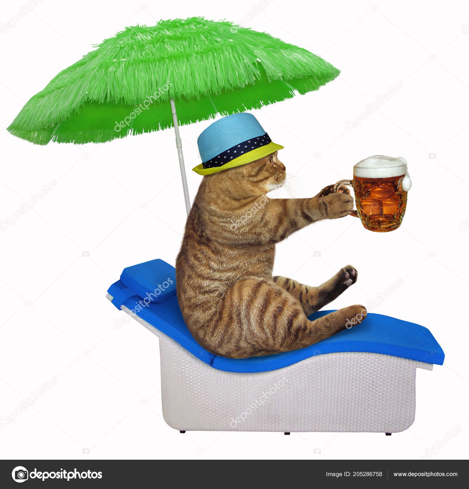green umbrella hat