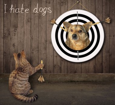 Sevimli kedi bir dart hedef açık atmak yapar. Köpeklerden nefret ederim.