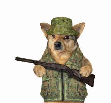 Bir tüfek ile köpek ranger