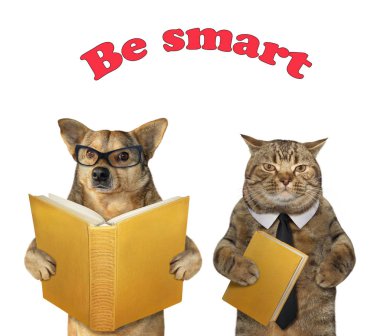 Köpek ve kedi her 2 bir kitap tutun