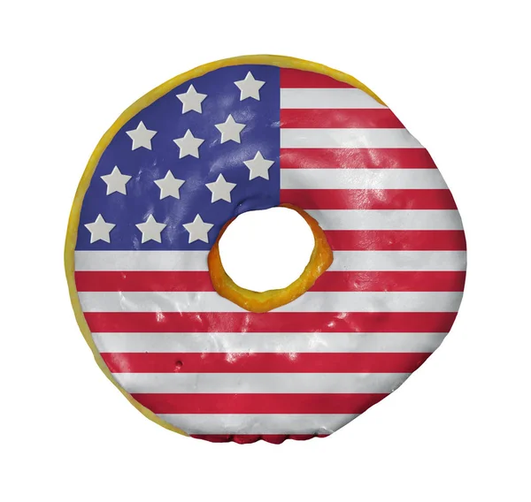 Donut americano en blanco — Foto de Stock