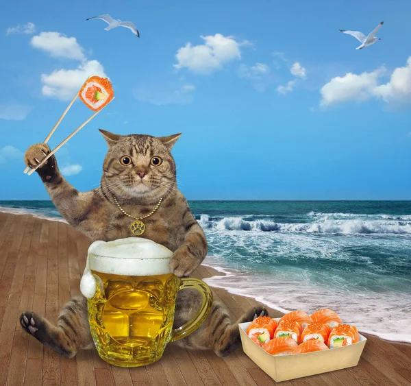 Chien Avec Une Tasse Biere Serre Chat Dans Une Casquette Image Libre De Droit Par Iridi C