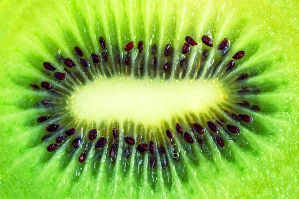 Skiva Färsk Kiwifrukt Isolerad Vit Bakgrund — Stockfoto