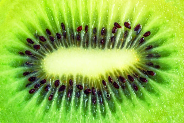 Fetta Kiwi Fresco Isolato Sfondo Bianco — Foto Stock