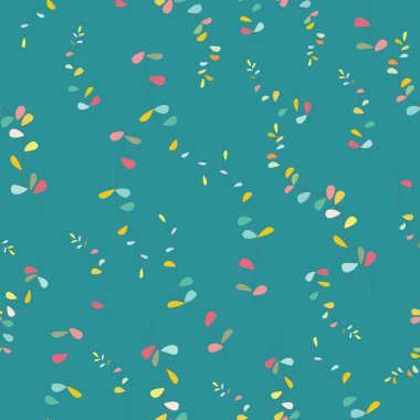 Turkuaz, yeşil ve hardal renkli tropikal yosun karanlık bir arka plan. Seamless modeli. İleti örneği, duvar kağıdı, scrapbooking ve tekstil, kumaş baskılar kullanılabilir.