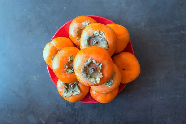Ripe Persimmon Concept Healthy Eating Vegetarianism Selective Focus — Stock Photo, Image