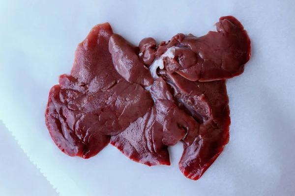 Hígado Conejo Crudo Concepto Una Dieta Saludable —  Fotos de Stock