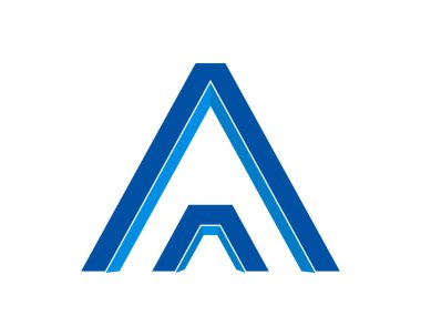 Mavi satırlı soyut harf A