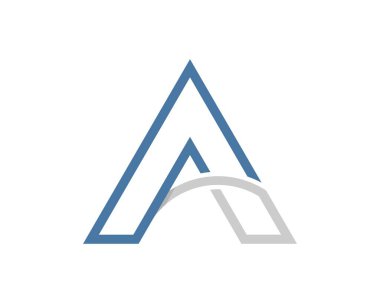 Bir harf başlangıçlı soyut üçgen şekli