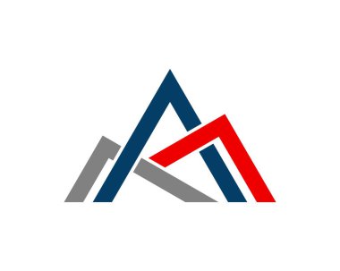 Üç farklı renkte soyut dağ şekli