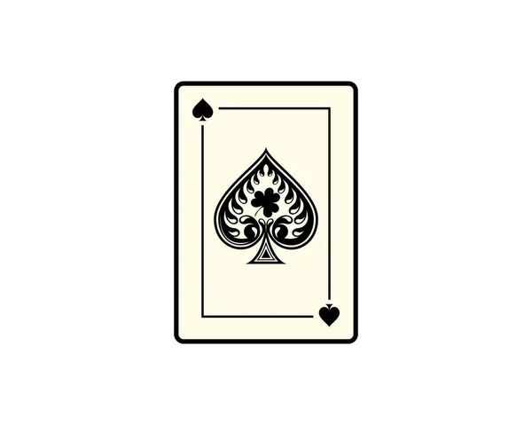 Ace Spade Poker Card Vector Art Illustration —  Vetores de Stock