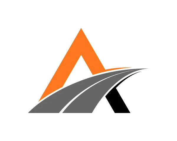 Uma Carta Com Logotipo Asfalto Caminho Estrada —  Vetores de Stock