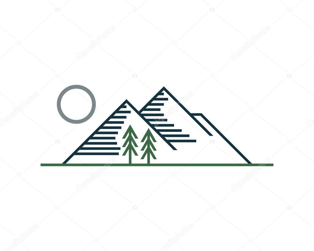 Abstract simple mountain stripes