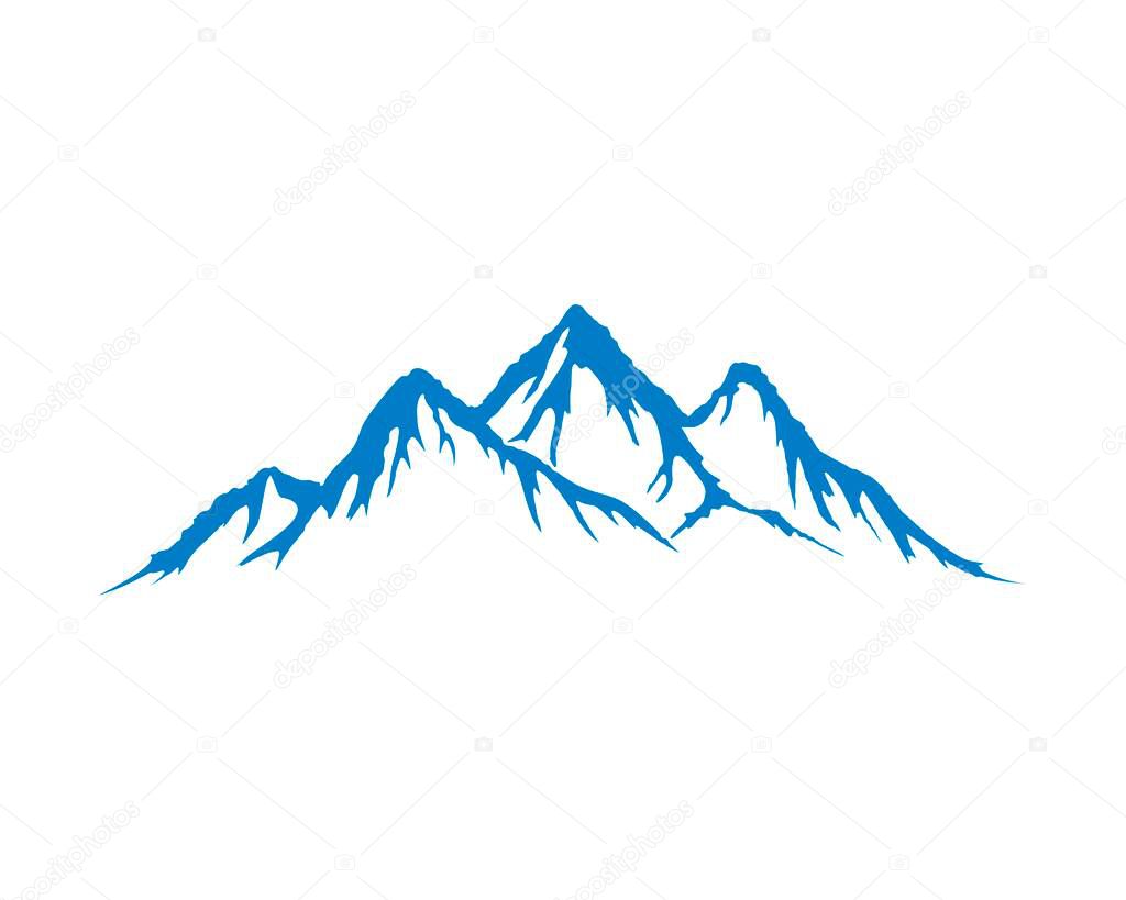 Abstract and simple blue mountain