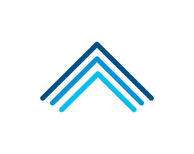 Mavi çizgili basit üç dağ.