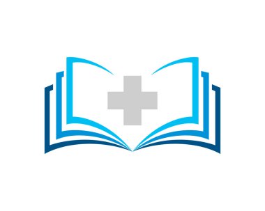 Ortasında tıbbi sembol olan bir kitap sayfası aç