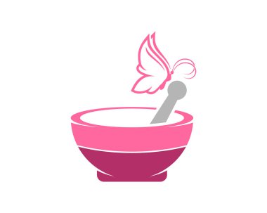 Havan ve tokmaklı güzellik tedavi logosu