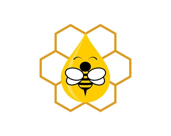 Colmena Hexagonal Con Miel Abeja — Archivo Imágenes Vectoriales