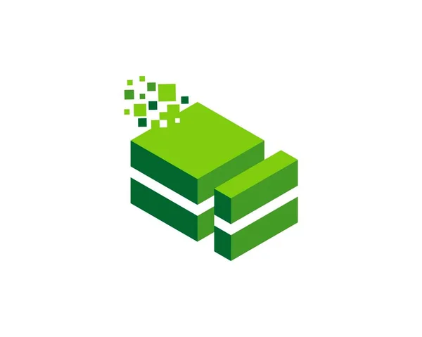 Simple Green Cake Modern Pixels — Stock Vector