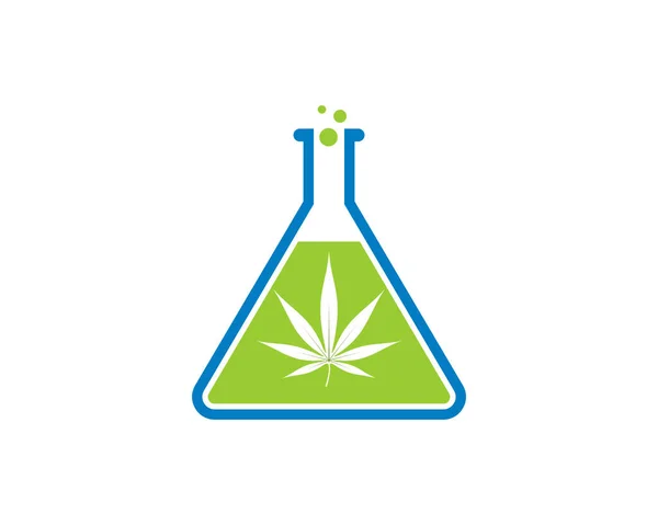 Investigación Cannabis Con Tubo Ensayo Laboratorio — Vector de stock