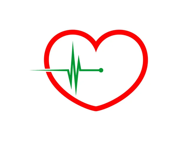 心脏形状的健康脉搏 — 图库矢量图片