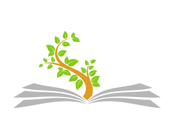 Příroda Vzdělání Kniha Výsadba Strom — Stockový vektor