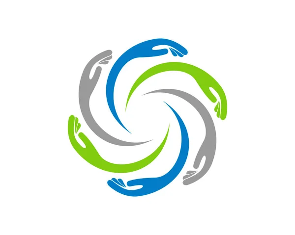 Circolare Cura Delle Mani Logo — Vettoriale Stock