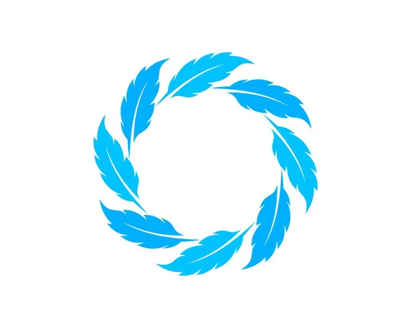 Ailes Plumes Bleues Circulaires — Image vectorielle