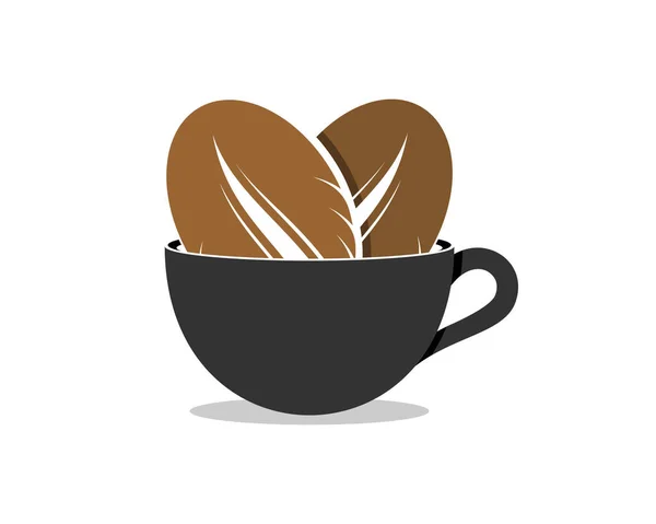 Liebe Kaffeebohnen Der Kaffeetasse — Stockvektor